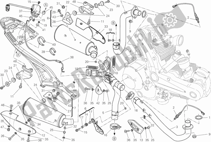 Todas as partes de Sistema De Exaustão do Ducati Monster 796 ABS Thailand 2014
